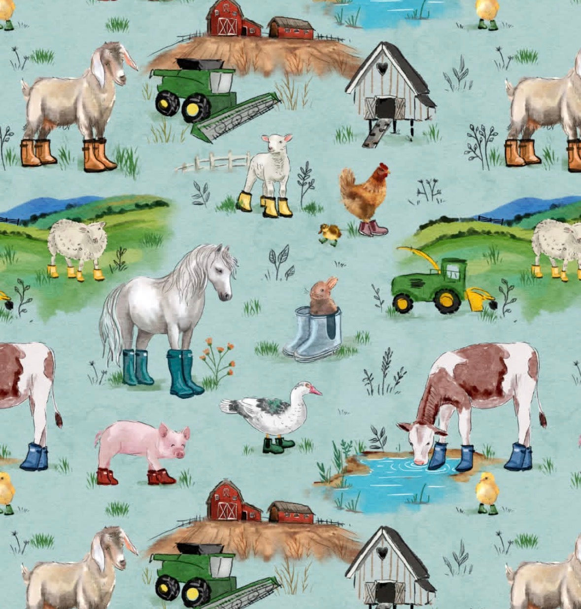 Farm Animals in Rainboots