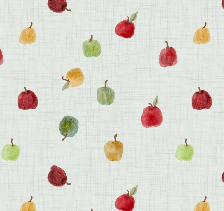 Tossed Apples on Light Green