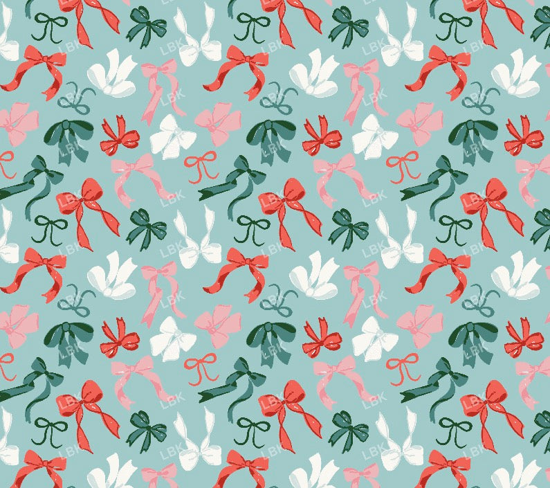 Pink Red and Green Tossed Bows