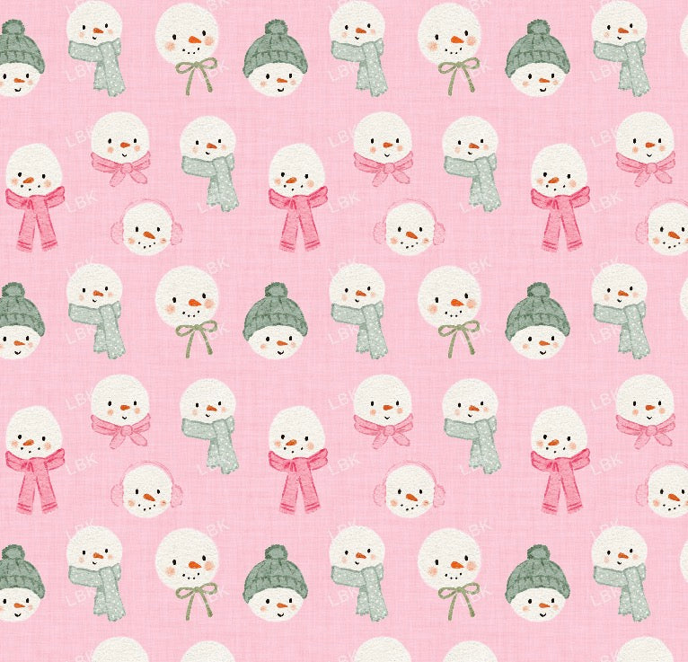 Snowman on Pink