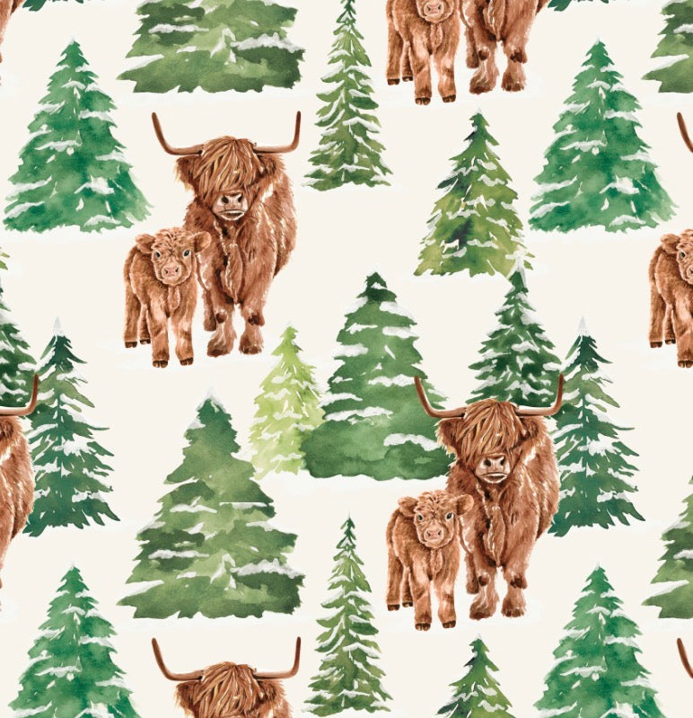 Highland Cows and Trees
