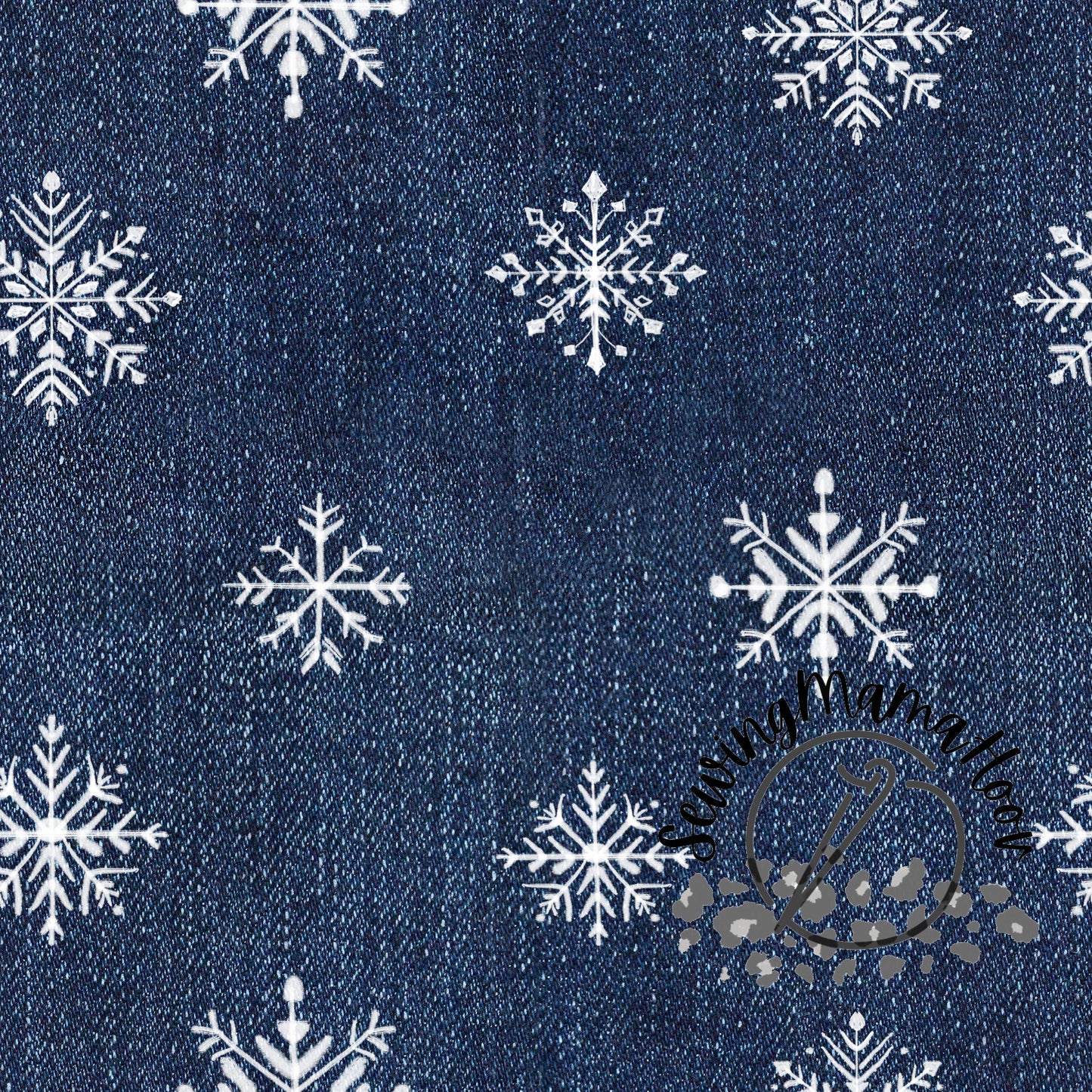 Faux Denim Snowflakes