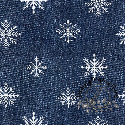 Faux Denim Snowflakes
