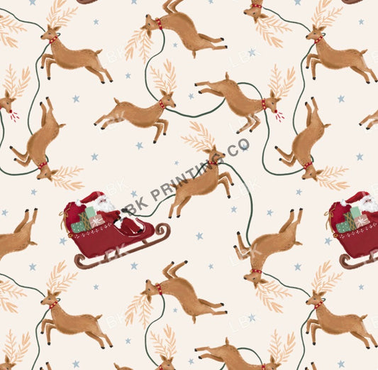 Santa and Reindeers