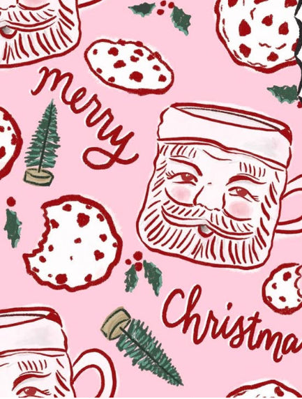 Pink Santa and Cookies