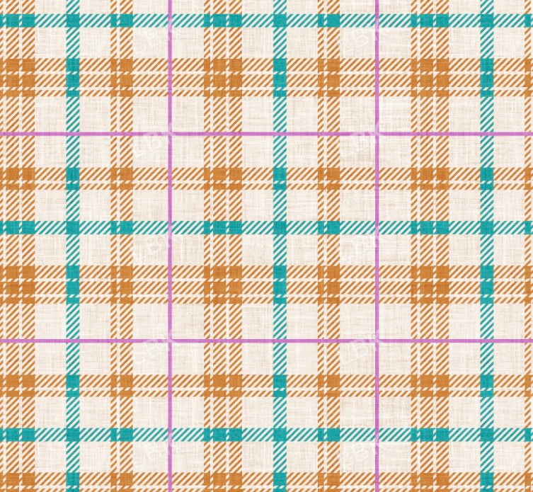 Purple Teal and Orange Plaid