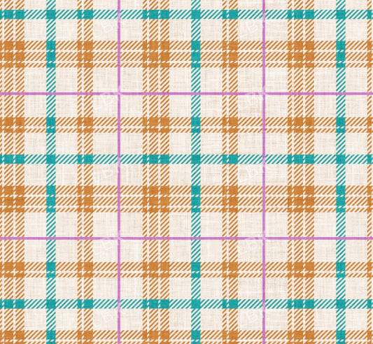 Purple Teal and Orange Plaid