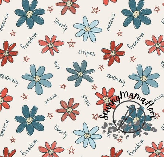 Sketchy Floral USA