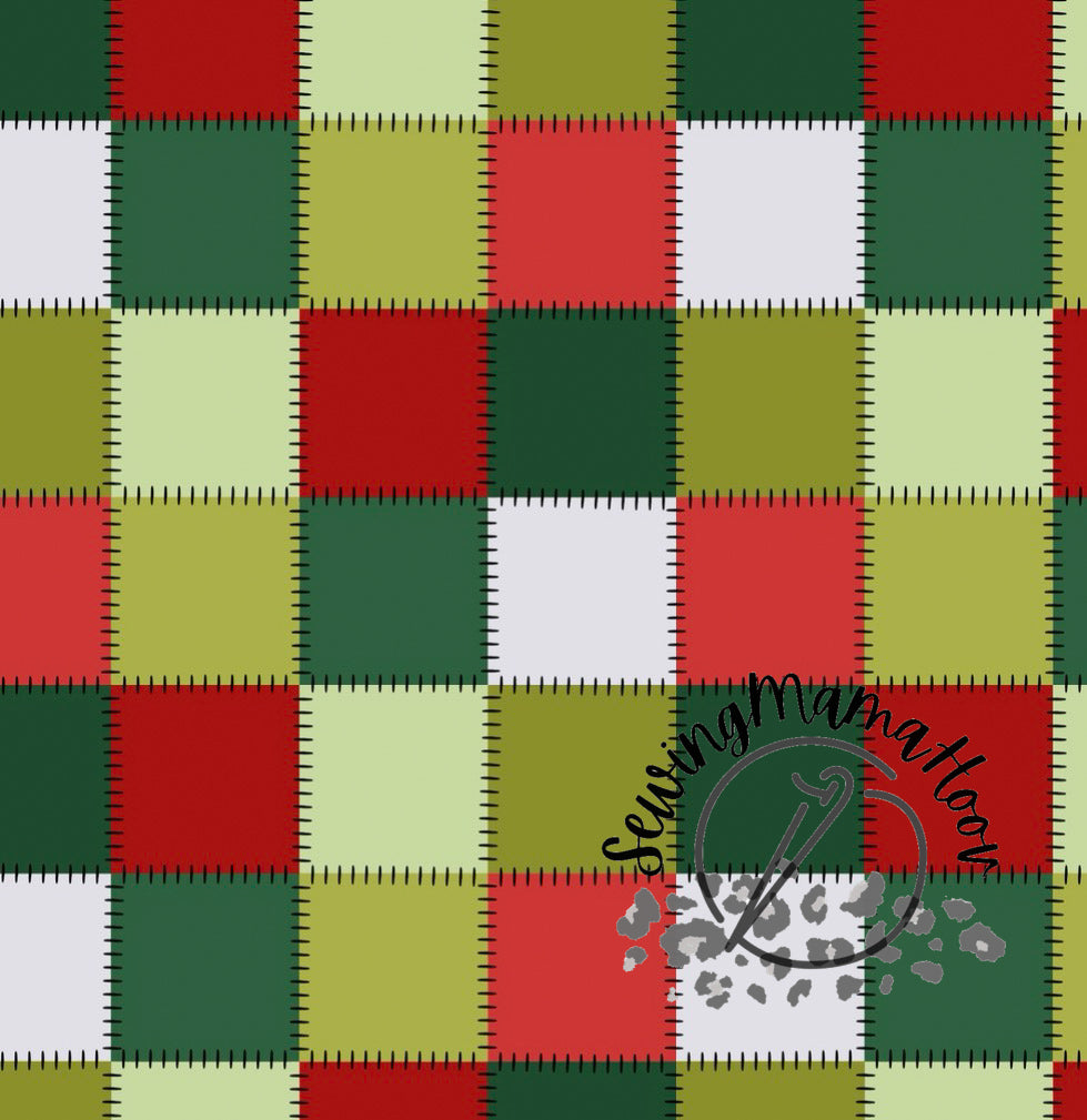 Green and Red Stitched Plaid