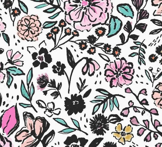 Black Outline Floral