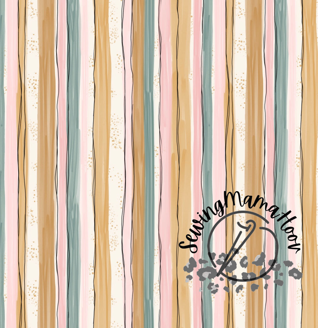 Blush and Gold Stripes